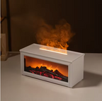 Essential Oil Diffuser, 3D Fireplace-Style Aromatherapy Humidifier with Colorful Flame Effect and Remote Control