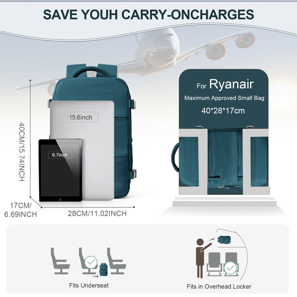 Women Men Hand Luggage Ryanair Backpack Business Laptop Bag College Travel Backpack Waterproof Carry on Cabin Backpack