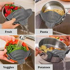 Adjustable Clip On Strainer Universal Strainer for Pots, Pans and Bowls Easy, Safe Draining & Heat-Resistant