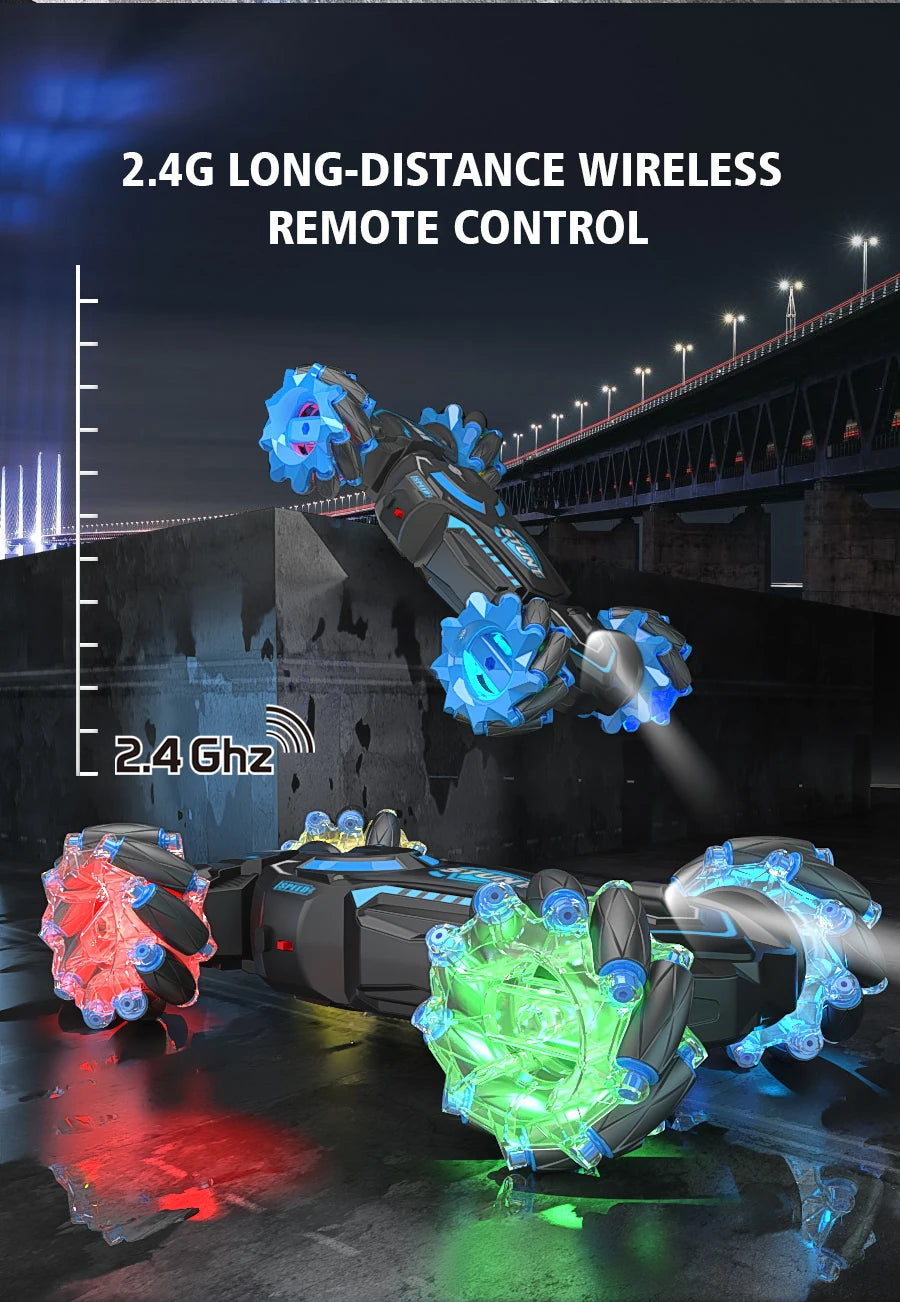 Car 360° Remote Control Double-Sided Gesture-Sensing Stunt Toy for Kids, Creative Gift for Boys Ages 6–12