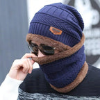 Winter Hats Knit Cap Velvet Hat Coral Fleece Scarf Outdoor Riding Hat Warm Thickening Plus Velvet Neck Protect Cap