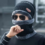 Winter Hats Knit Cap Velvet Hat Coral Fleece Scarf Outdoor Riding Hat Warm Thickening Plus Velvet Neck Protect Cap
