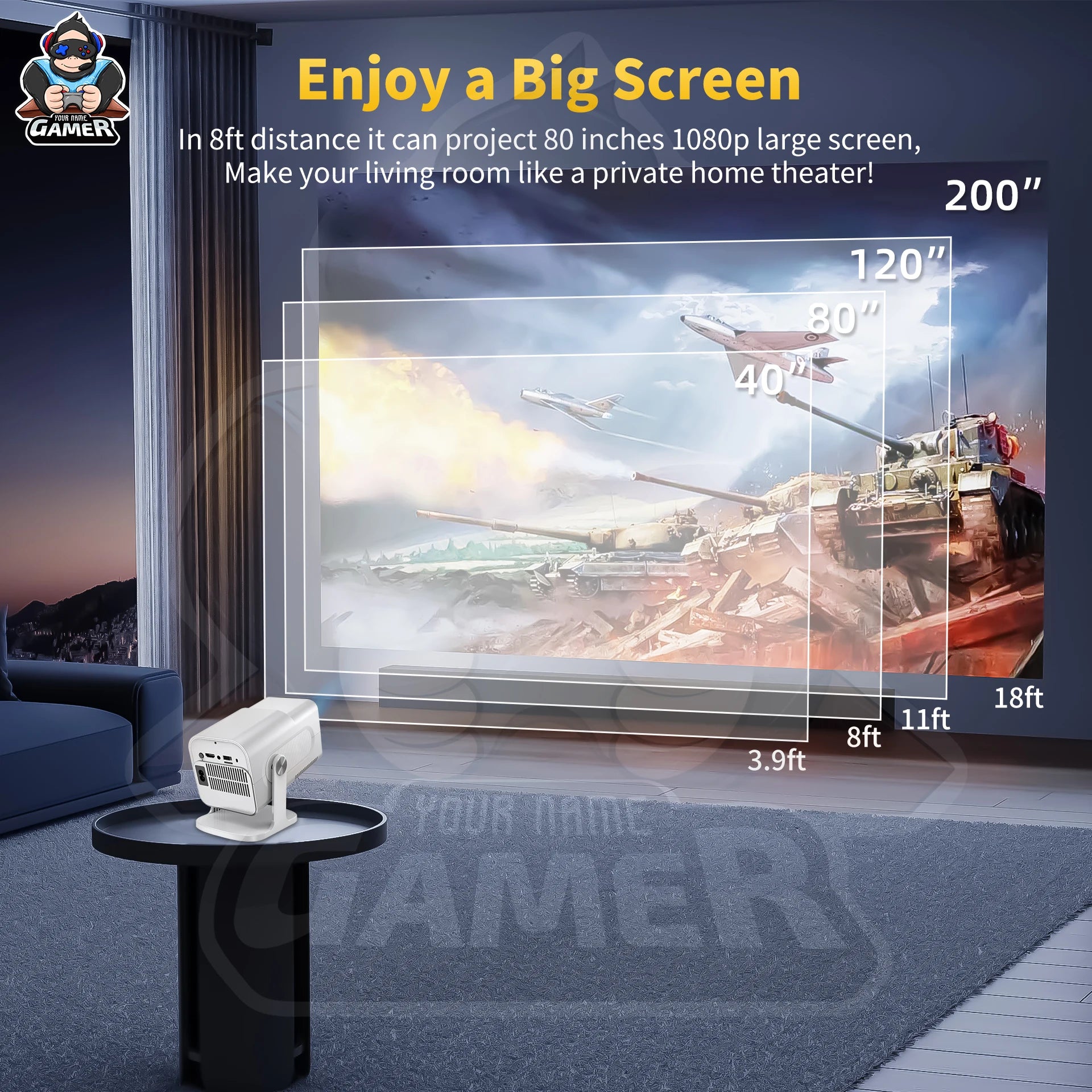 NEW HCS350 MAX Video Game Console and Projector  Ultimate Retro Gaming & Home Theater System – HD Projection, Android 11 & 10,000 Games