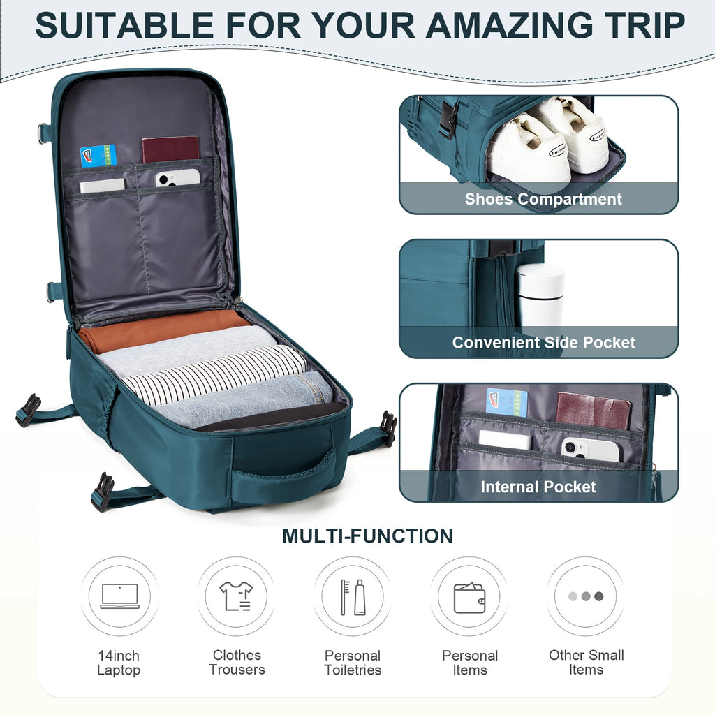 Women Men Hand Luggage Ryanair Backpack Business Laptop Bag College Travel Backpack Waterproof Carry on Cabin Backpack