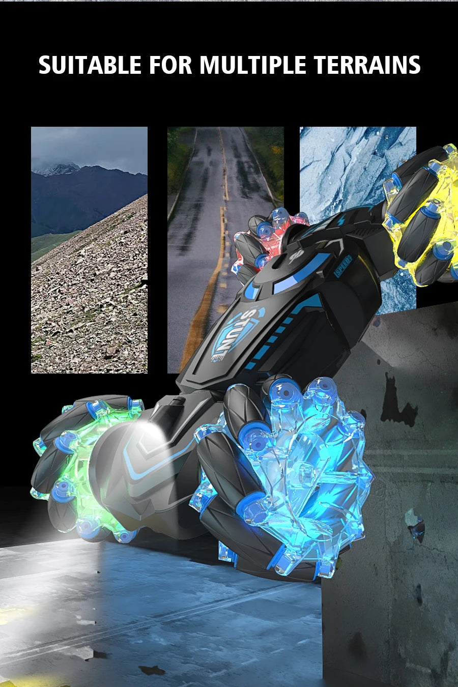 Car 360° Remote Control Double-Sided Gesture-Sensing Stunt Toy for Kids, Creative Gift for Boys Ages 6–12