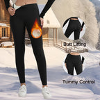 Women’s Winter Fleece Leggings High Waist, Thick & Warm, Slim Fit, Cold Weather Protection, Solid Color