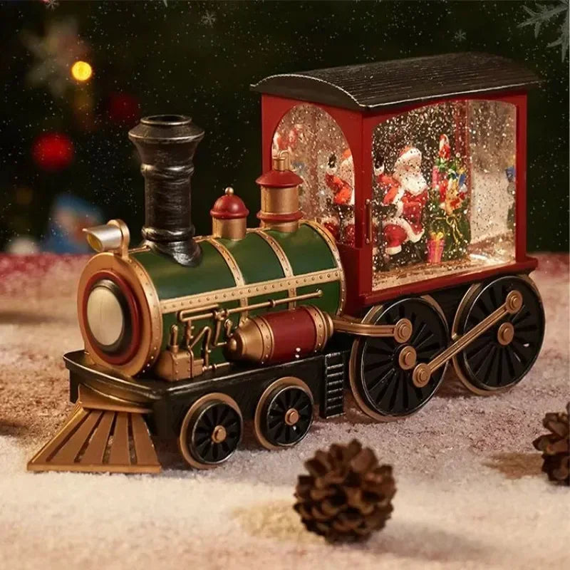 2026 Christmas Gift Crystal Ball Ornaments LED Lights Train Santa Claus Merry Christmas Decoration for Home Party Xmas