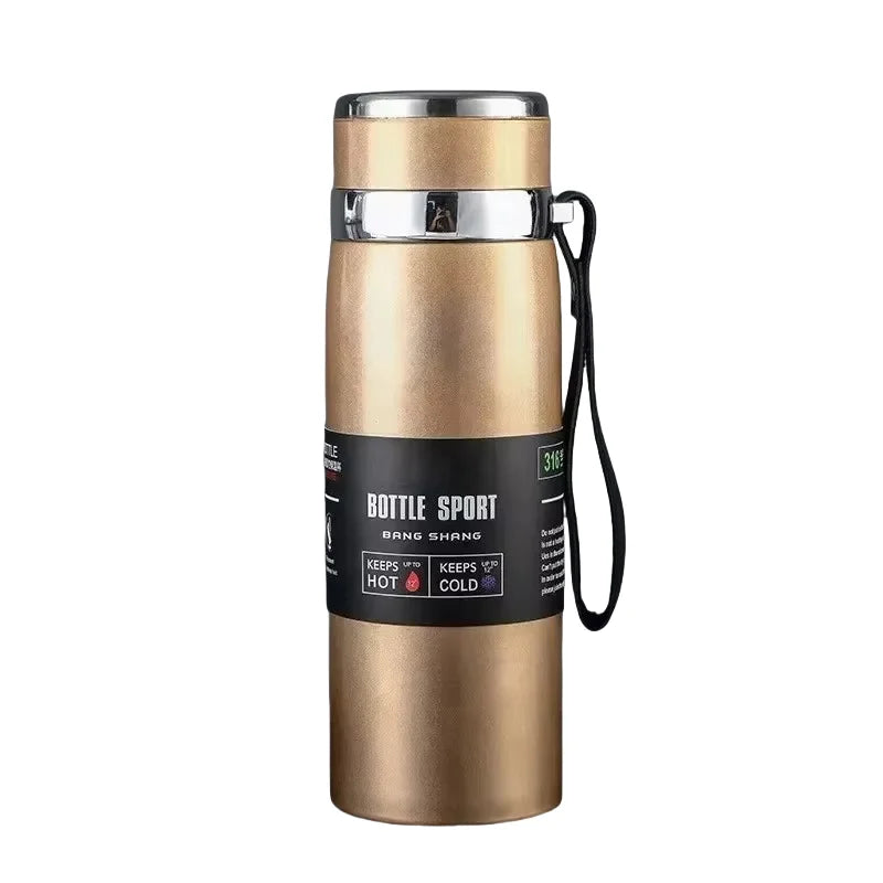 Stainless Steel Insulated Thermos Bottle Long-Lasting Hot & Cold Temperature Control, Leak-Proof Water Bottle for Tea, Coffee, Travel & Sports