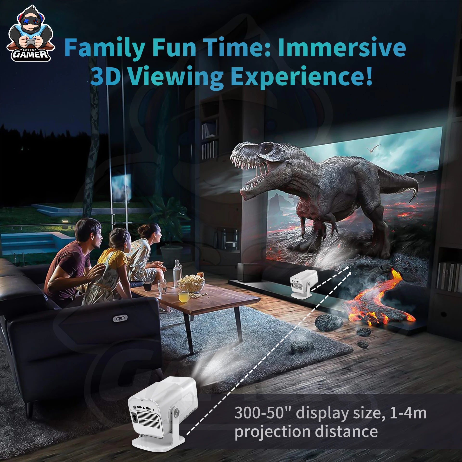 NEW HCS350 MAX Video Game Console and Projector  Ultimate Retro Gaming & Home Theater System – HD Projection, Android 11 & 10,000 Games