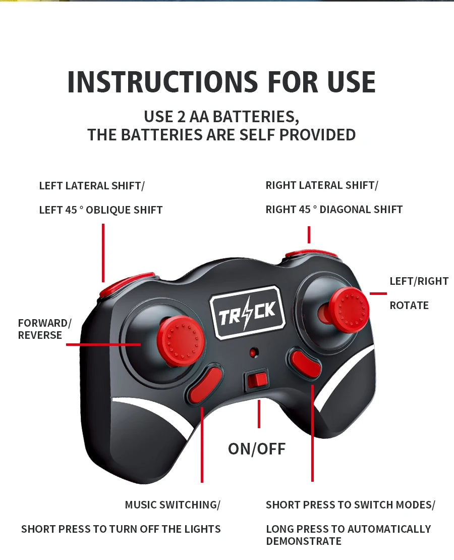 Car 360° Remote Control Double-Sided Gesture-Sensing Stunt Toy for Kids, Creative Gift for Boys Ages 6–12