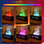 Essential Oil Diffuser, 3D Fireplace-Style Aromatherapy Humidifier with Colorful Flame Effect and Remote Control