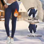 Women’s Winter Fleece Leggings High Waist, Thick & Warm, Slim Fit, Cold Weather Protection, Solid Color