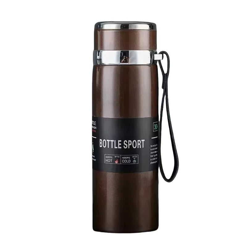 Stainless Steel Insulated Thermos Bottle Long-Lasting Hot & Cold Temperature Control, Leak-Proof Water Bottle for Tea, Coffee, Travel & Sports