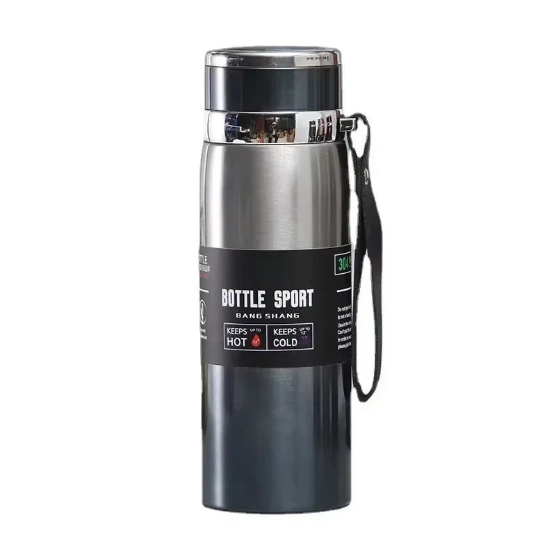 Stainless Steel Insulated Thermos Bottle Long-Lasting Hot & Cold Temperature Control, Leak-Proof Water Bottle for Tea, Coffee, Travel & Sports