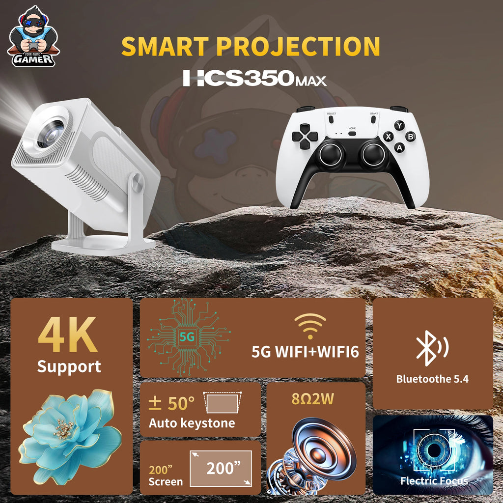 NEW HCS350 MAX Video Game Console and Projector  Ultimate Retro Gaming & Home Theater System – HD Projection, Android 11 & 10,000 Games