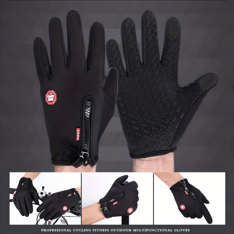Winter Gloves for Men & Women – Touchscreen Compatible, Warm, Windproof & Non-Slip for Cycling, Motorbiking & Outdoor Activities