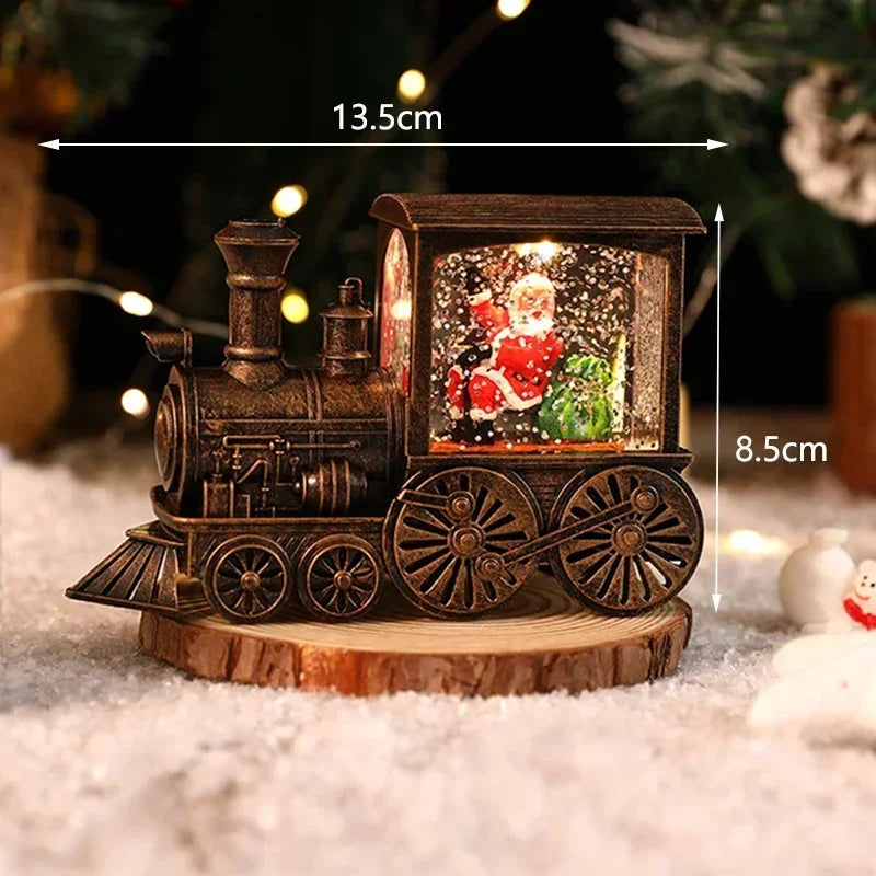 2026 Christmas Gift Crystal Ball Ornaments LED Lights Train Santa Claus Merry Christmas Decoration for Home Party Xmas