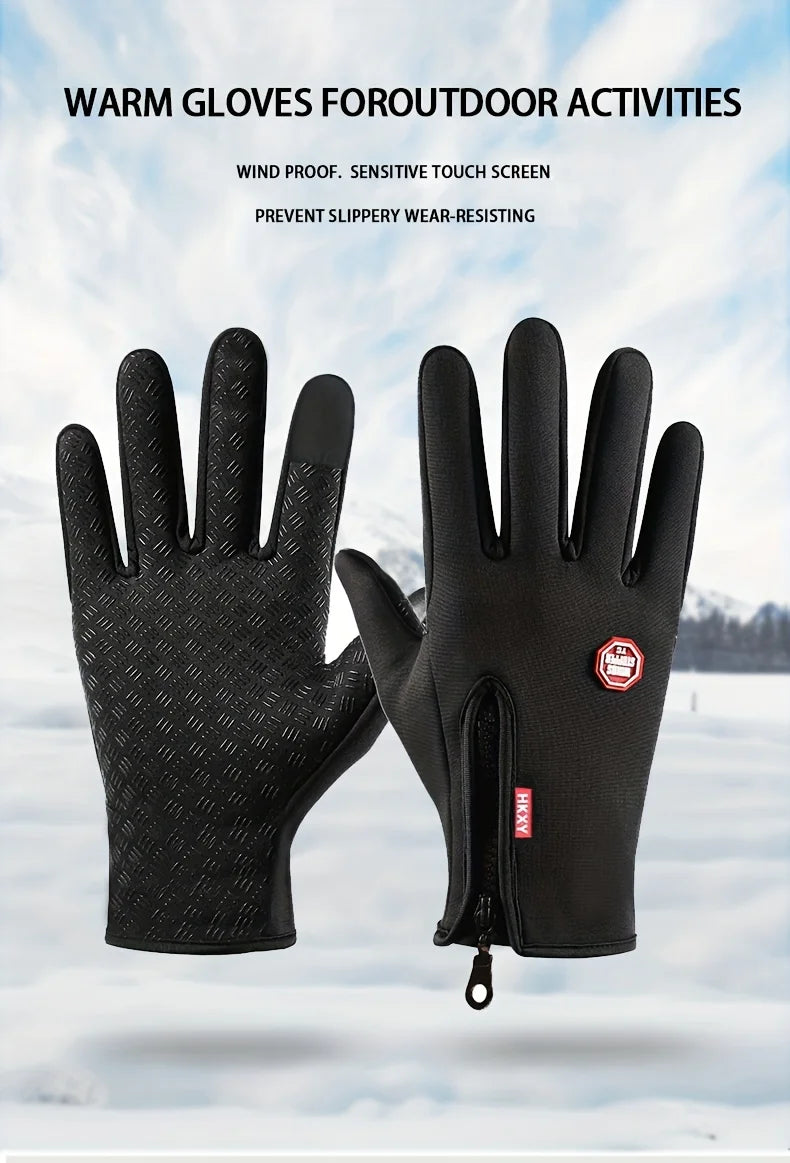 Winter Gloves for Men & Women – Touchscreen Compatible, Warm, Windproof & Non-Slip for Cycling, Motorbiking & Outdoor Activities