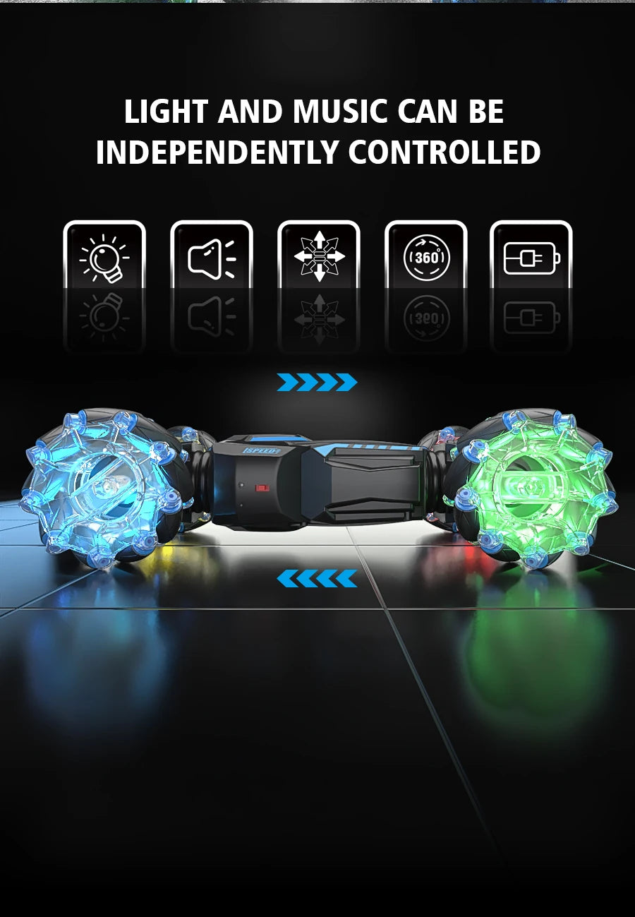 Car 360° Remote Control Double-Sided Gesture-Sensing Stunt Toy for Kids, Creative Gift for Boys Ages 6–12