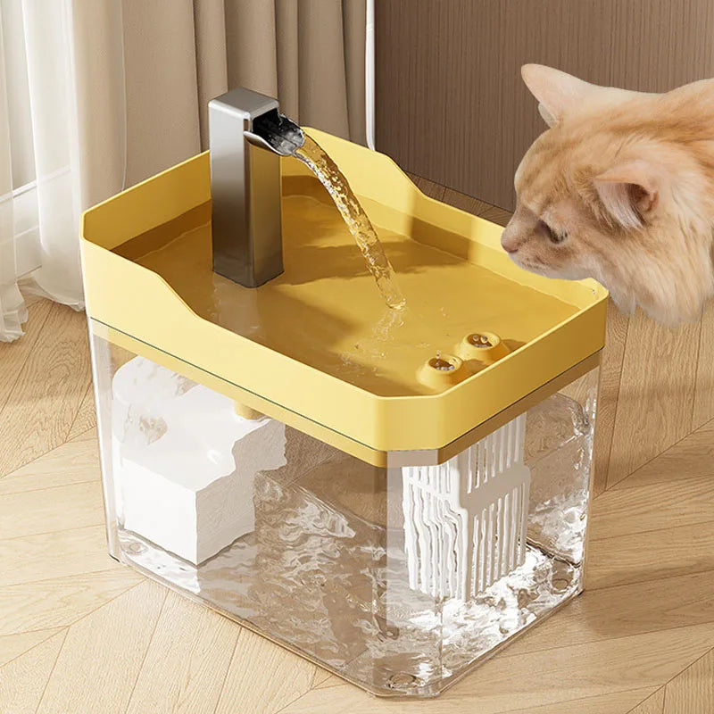 Cat Water Dispenser with Pump Filtered Water Mute Water Shortage Auto Power Off Automatic Circulating Flow Drinker